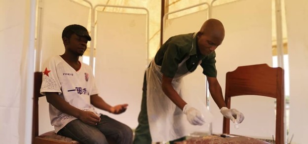 Fishermen doing voluntary HIV Testing